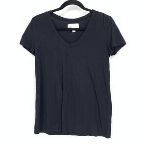 Nordstrom Rack V-Neck Short Sleeve T-Shirt Womens Size Medium Black